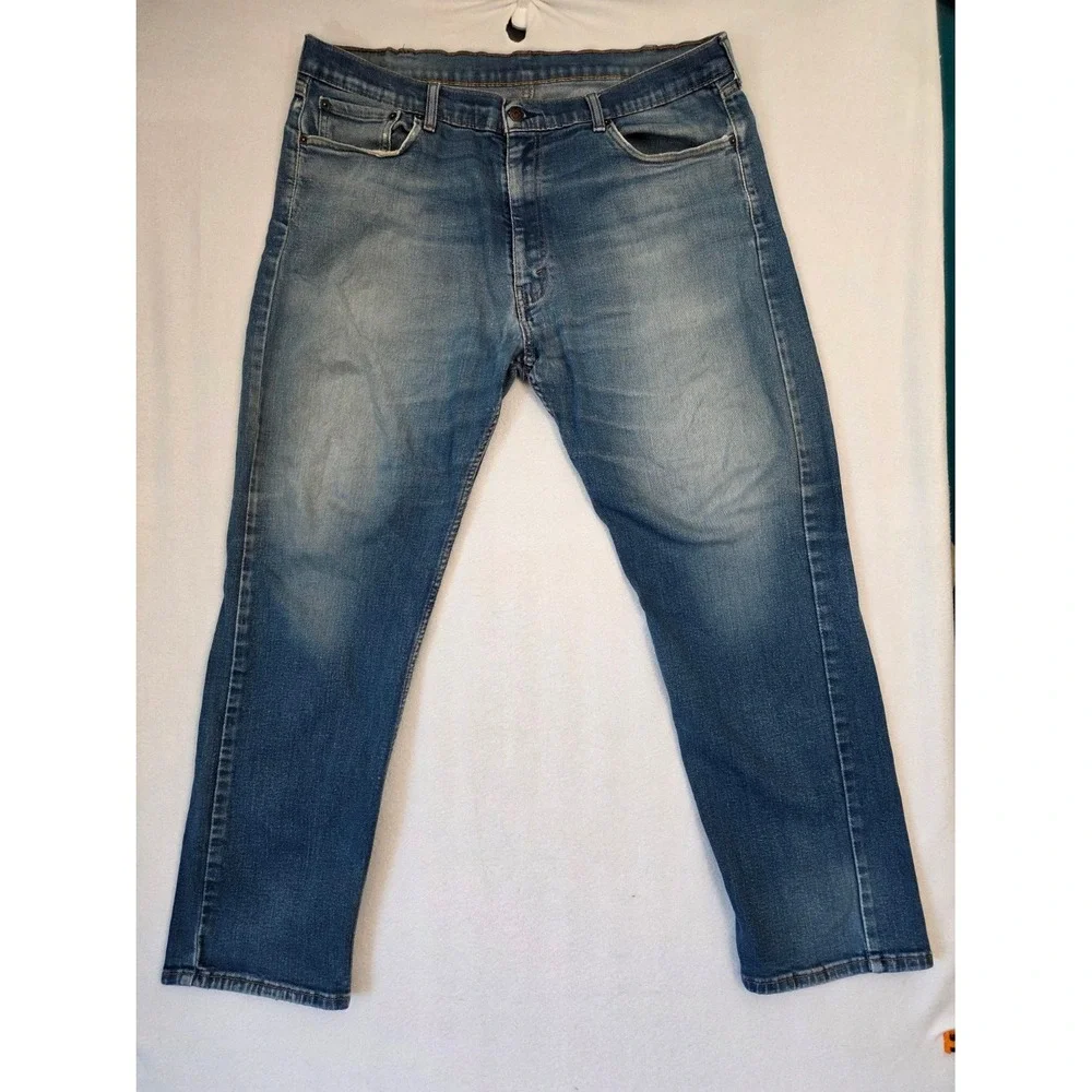 Levi's 505 Regular Fit Jeans 40x32 Blue Denim Straight Leg Classic Casual Men